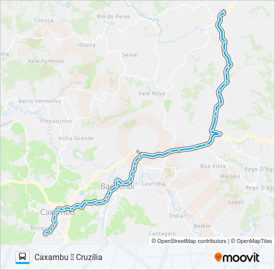 Mapa de 3167.3 CAXAMBU/CRUZÍLIA de autobús