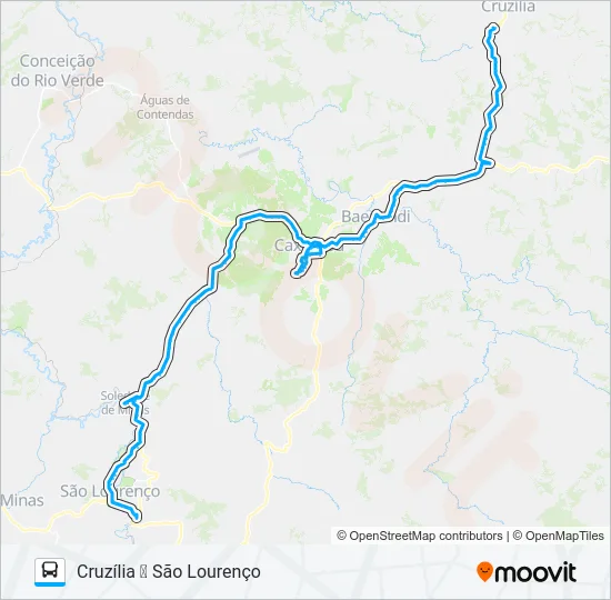 3909.4 SÃO LOURENÇO/CRUZÍLIA Bus Line Map