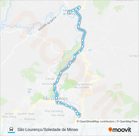 3909.3 SÃO LOURENÇO/SOLEDADE DE MINAS Bus Line Map