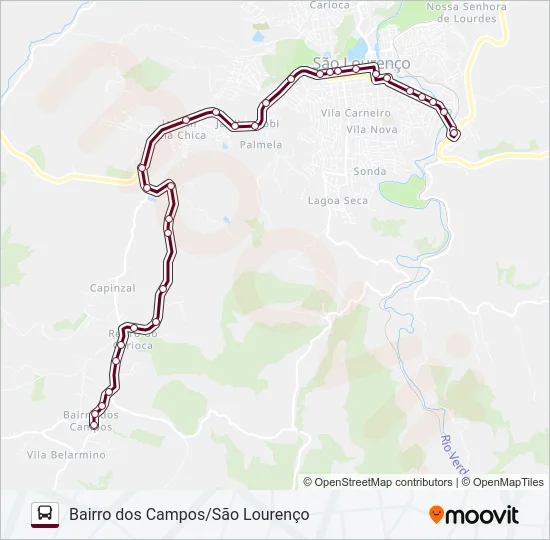 3717.1 BAIRRO DOS CAMPOS/SÃO LOURENÇO Bus Line Map