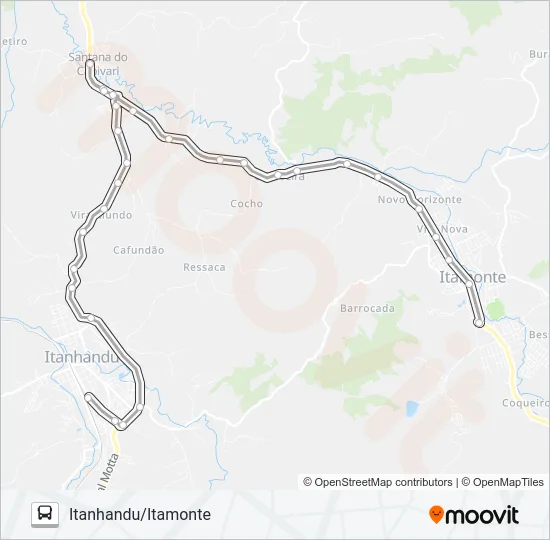 3892 ITANHANDU/ITAMONTE Bus Line Map