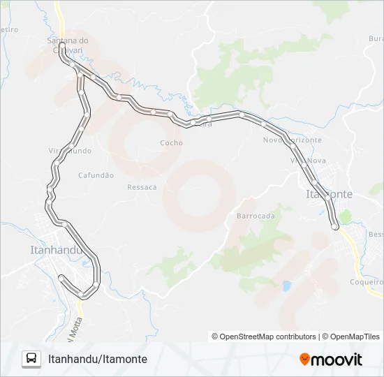 3892 ITANHANDU/ITAMONTE Bus Line Map