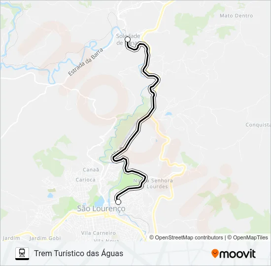 TREM TURÍSTICO DAS ÁGUAS Train Line Map