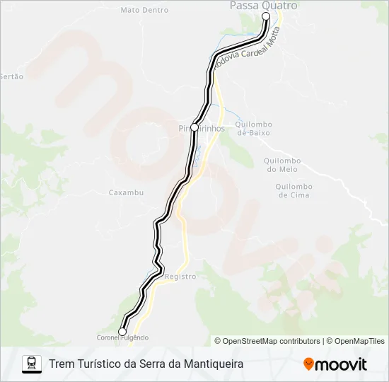 TREM TURÍSTICO DA SERRA DA MANTIQUEIRA Train Line Map