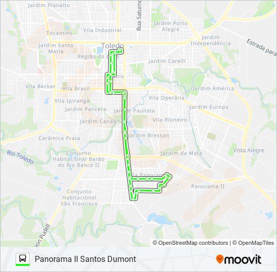Mapa da linha 030 PANORAMA II de ônibus