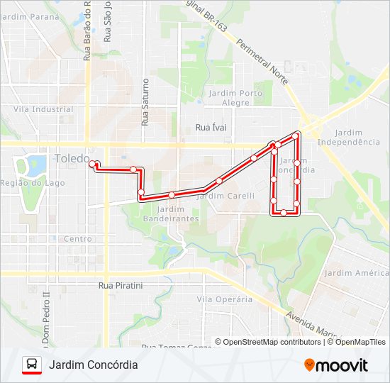 022 JARDIM CONCÓRDIA bus Line Map