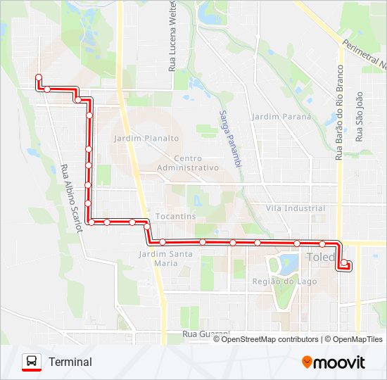 029 COOPAGRO VIA PARIGOT bus Line Map