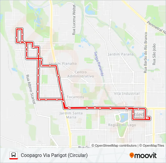 029 COOPAGRO VIA PARIGOT Bus Line Map