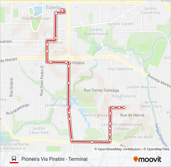031 PIONEIRA Bus Line Map