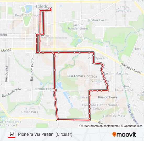 031 PIONEIRA bus Line Map