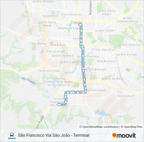 024 SÃO FRANCISCO Bus Line Map