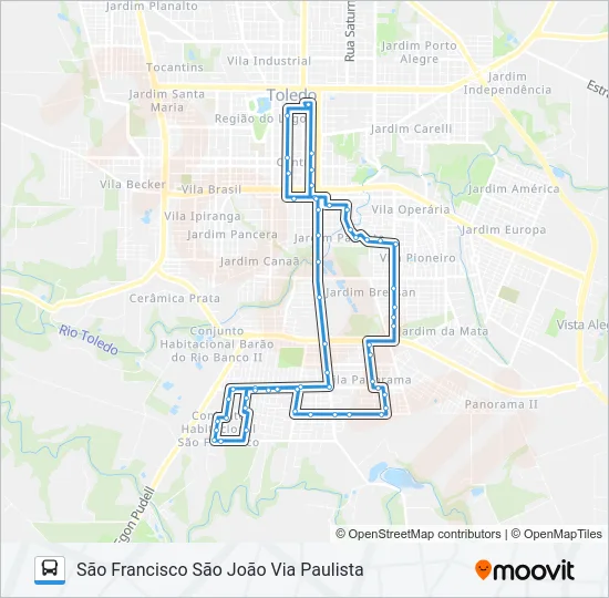 024 SÃO FRANCISCO Bus Line Map
