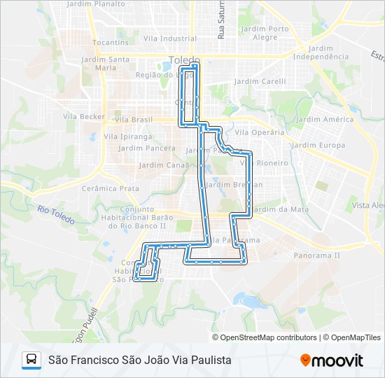Mapa de 024 SÃO FRANCISCO de autobús