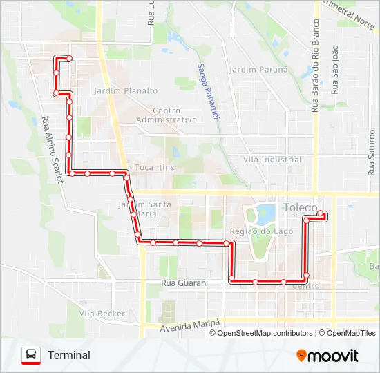 023 COOPAGRO VIA CENTRO Bus Line Map