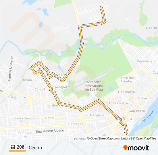 208 bus Line Map