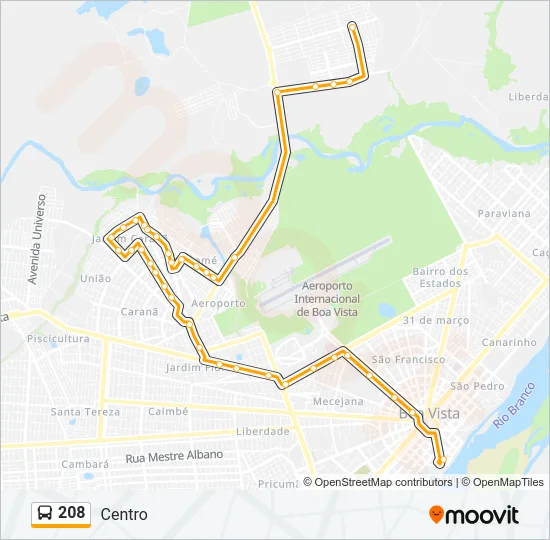 208 Bus Line Map