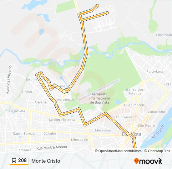 208 Bus Line Map