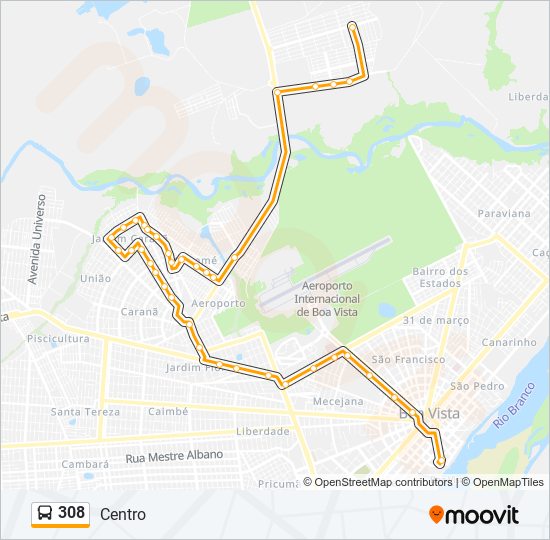 308 bus Line Map