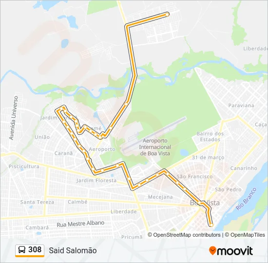 308 Bus Line Map