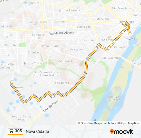 305 Bus Line Map