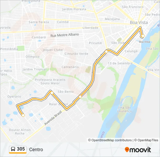 305 Bus Line Map
