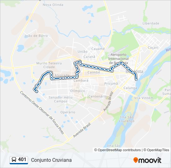 401 bus Line Map