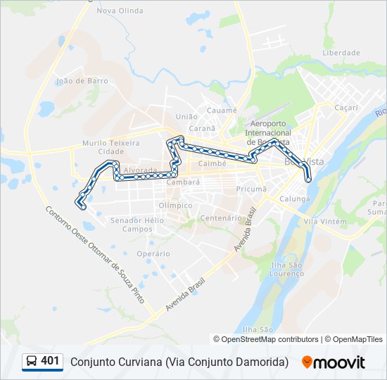 Mapa de 401 de autobús