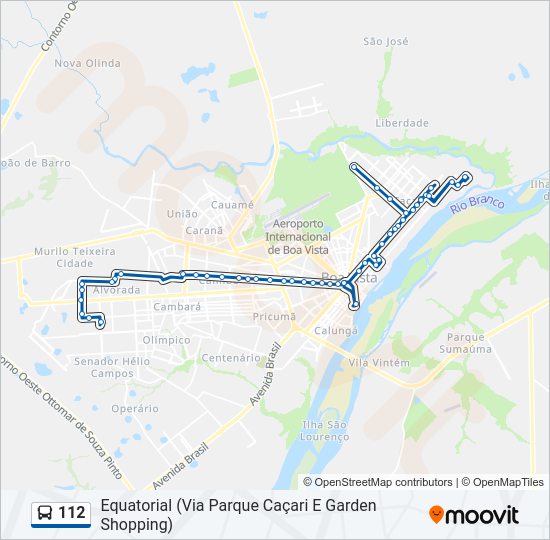 Mapa da linha 112 de ônibus