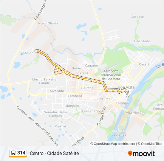 Mapa de 314 de autobús