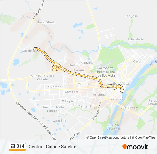 314 Bus Line Map