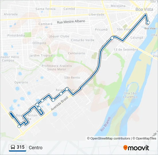 315 Bus Line Map