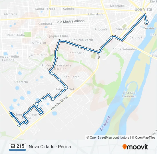 215 Bus Line Map