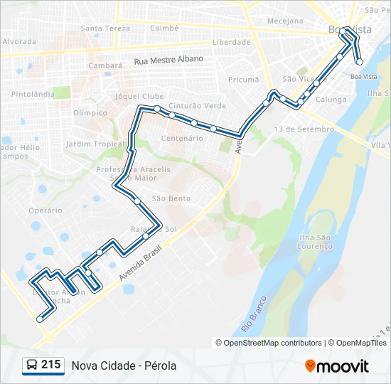215 Bus Line Map