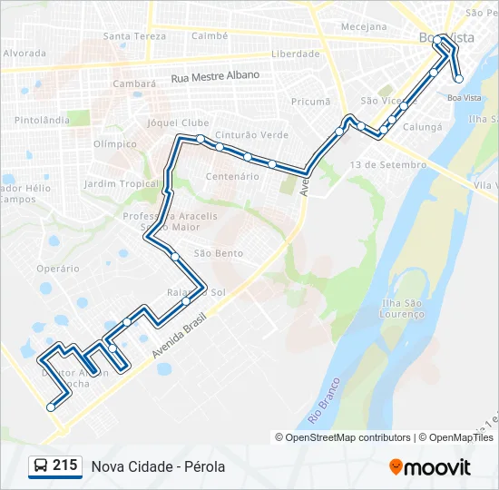 215 Bus Line Map