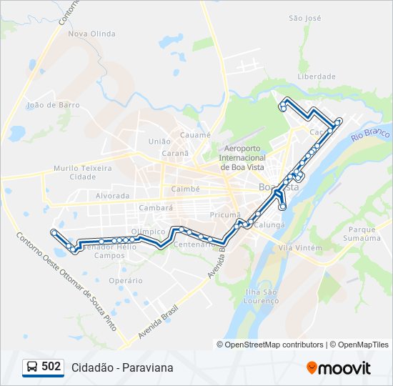 Mapa de 502 de autobús