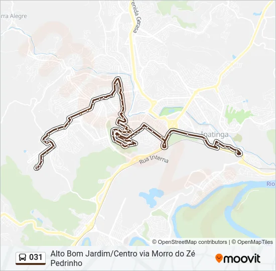 Mapa de 031 de autobús