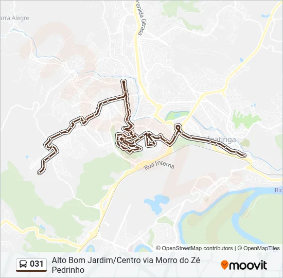 Mapa de 031 de autobús