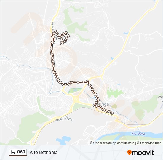 Mapa da linha 060 de ônibus