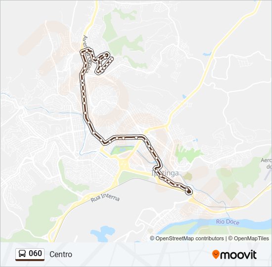 Mapa da linha 060 de ônibus