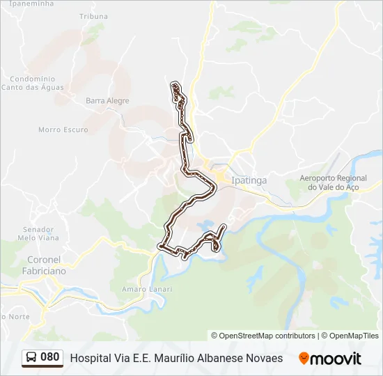 080 Bus Line Map