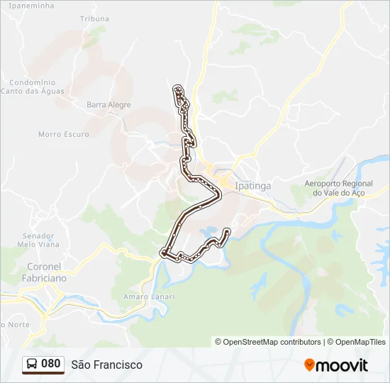 080 Bus Line Map