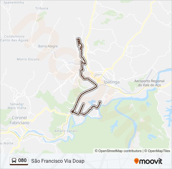 080 bus Line Map