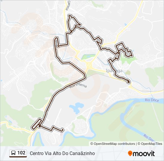 Mapa de 102 de autobús