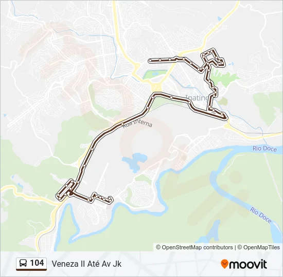 104 Bus Line Map