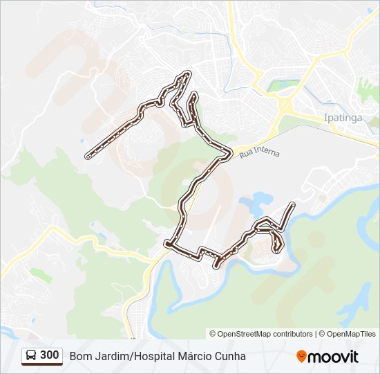 Mapa da linha 300 de ônibus