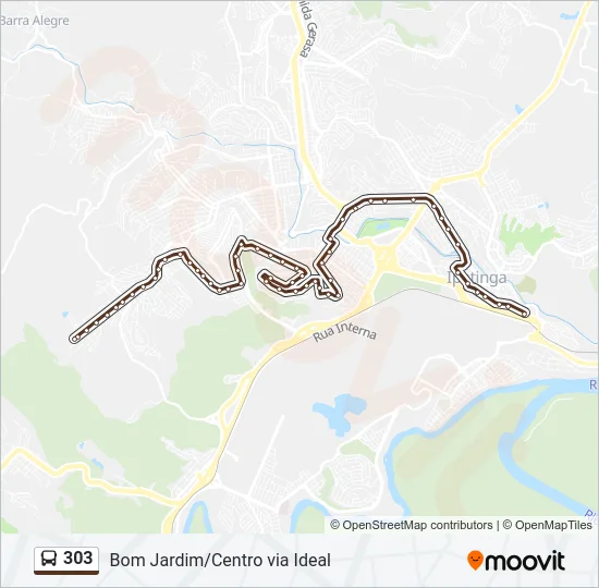 303 Bus Line Map