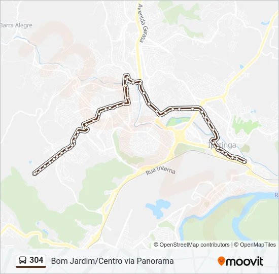 304 Bus Line Map