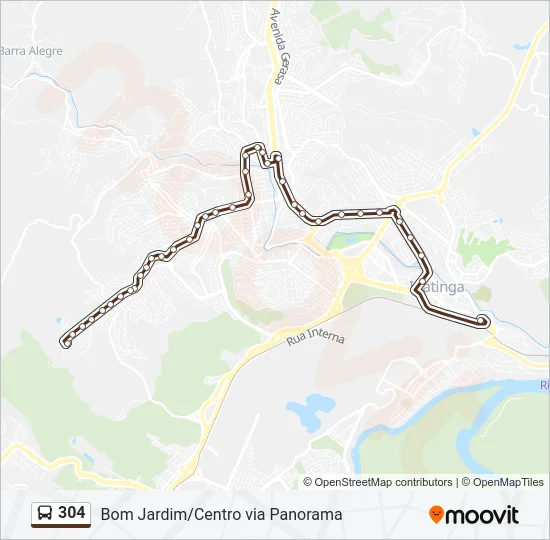 304 Bus Line Map