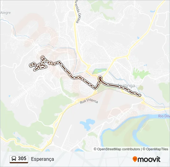 305 Bus Line Map