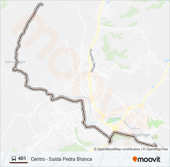 Mapa de 401 de autobús